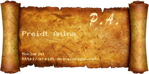 Preidt Anina névjegykártya